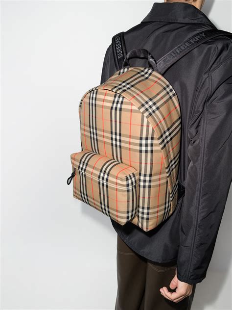 small canvas check backpack burberry|Burberry vintage check backpack.